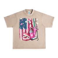 French Oak American flag and dental elements with teeth Urban Heavy Tee - AdoDesignShop