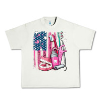 Pistachio American flag and dental elements with teeth Urban Heavy Tee - AdoDesignShop