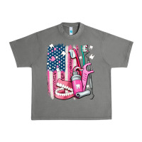 Tornado American flag and dental elements with teeth Urban Heavy Tee - AdoDesignShop