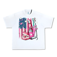 White American flag and dental elements with teeth Urban Heavy Tee - AdoDesignShop