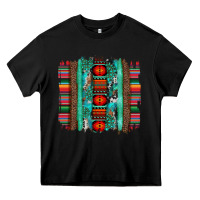 Black serape aztec leopard and turquoise glitter with gemstone brushstroke Heavy Core Tee - Artiststas