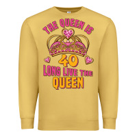 Antique Gold the queen is 40 long live the queen Premium Sweatshirt - Jasminsmagicworld
