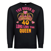 Black the queen is 40 long live the queen Premium Sweatshirt - Jasminsmagicworld
