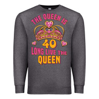 Charcoal Heather the queen is 40 long live the queen Premium Sweatshirt - Jasminsmagicworld