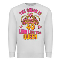 Dove Grey the queen is 40 long live the queen Premium Sweatshirt - Jasminsmagicworld