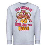 Heather Grey the queen is 40 long live the queen Premium Sweatshirt - Jasminsmagicworld