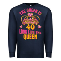 Navy the queen is 40 long live the queen Premium Sweatshirt - Jasminsmagicworld
