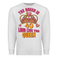 Oatmeal Heather the queen is 40 long live the queen Premium Sweatshirt - Jasminsmagicworld