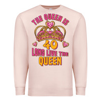 Pale Pink the queen is 40 long live the queen Premium Sweatshirt - Jasminsmagicworld