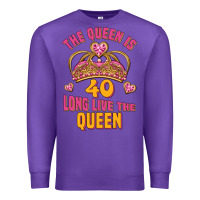 Purple the queen is 40 long live the queen Premium Sweatshirt - Jasminsmagicworld