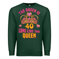 Sports Green the queen is 40 long live the queen Premium Sweatshirt - Jasminsmagicworld