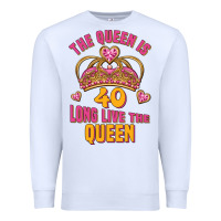 White the queen is 40 long live the queen Premium Sweatshirt - Jasminsmagicworld