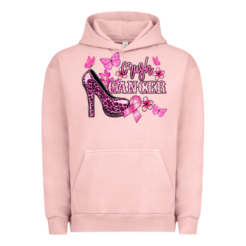 Crush Cancer With High Heels Cancer Awareness Urban Hoodie by HowdyJamesFarm | Teevron