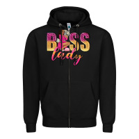 Black boss lady afro woman Zipper Hoodie - NancyCooperArtShop