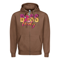 Chestnut boss lady afro woman Zipper Hoodie - NancyCooperArtShop
