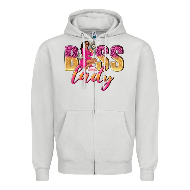 Boss Lady Afro Woman Zipper Hoodie by NancyCooperArtShop | Teevron