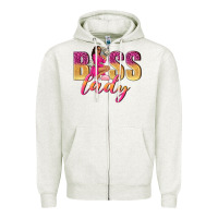 Oatmeal Heather boss lady afro woman Zipper Hoodie - NancyCooperArtShop