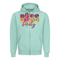 Seafoam boss lady afro woman Zipper Hoodie - NancyCooperArtShop