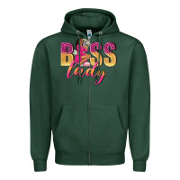 Sports Green boss lady afro woman Zipper Hoodie - NancyCooperArtShop