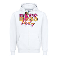 White boss lady afro woman Zipper Hoodie - NancyCooperArtShop