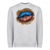 Western 4 Of July Lips Heavyweight Sweatshirt | Teevron