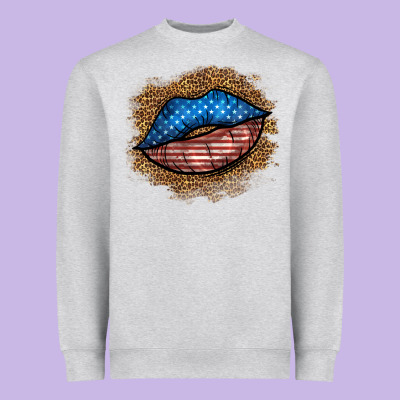 Western 4 Of July Lips Heavyweight Sweatshirt Designed By Bundleandbundleshop