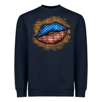 Navy western 4 of july lips Heavyweight Sweatshirt - BundleAndBundleShop