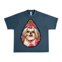 Midnight Navy shih tzu teardrop earrings Urban Heavy Tee - Artiststas
