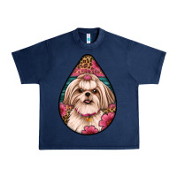 Navy shih tzu teardrop earrings Urban Heavy Tee - Artiststas