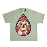 Oil Green shih tzu teardrop earrings Urban Heavy Tee - Artiststas