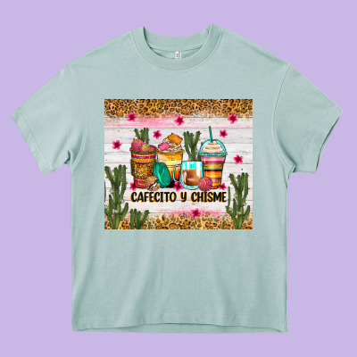 Cafecito Y Chisme Coffee Cups Heavy Core Tee Designed By Zillion Design Studio