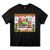 Black Cafecito y chisme coffee cups Heavy Core Tee - Zillion Design Studio