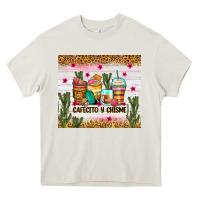 Cream Cafecito y chisme coffee cups Heavy Core Tee - Zillion Design Studio
