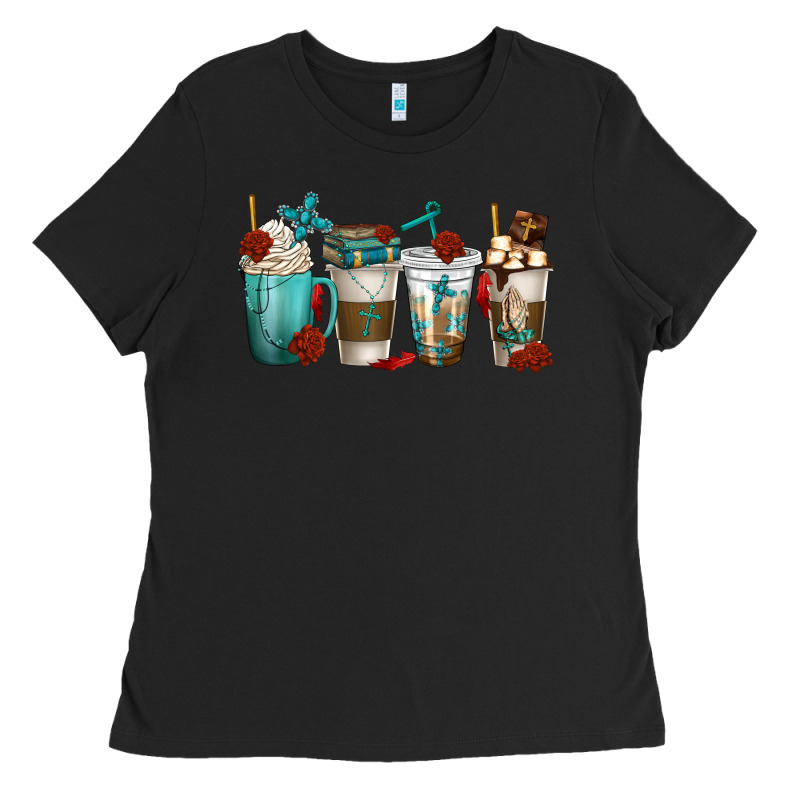 Faith Coffee Cups Ladies Tee by texasbilliewilder | Teevron