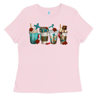 Bubblegum Pink faith coffee cups Ladies Tee - texasbilliewilder