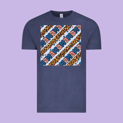 American Mama Leopard Seamless Pattern Vintage Tee Designed By Bundleandbundleshop