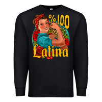 Black hundred percent latina strong woman Premium Sweatshirt - Jasminsmagicworld