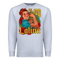 Heather Grey hundred percent latina strong woman Premium Sweatshirt - Jasminsmagicworld