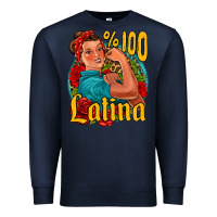 Navy hundred percent latina strong woman Premium Sweatshirt - Jasminsmagicworld