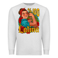 Oatmeal Heather hundred percent latina strong woman Premium Sweatshirt - Jasminsmagicworld