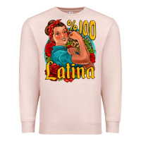 Pale Pink hundred percent latina strong woman Premium Sweatshirt - Jasminsmagicworld