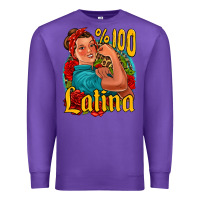 Purple hundred percent latina strong woman Premium Sweatshirt - Jasminsmagicworld