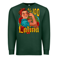 Sports Green hundred percent latina strong woman Premium Sweatshirt - Jasminsmagicworld