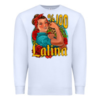 White hundred percent latina strong woman Premium Sweatshirt - Jasminsmagicworld