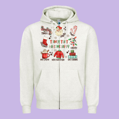 Thing That Make Me Happy Zipper Hoodie Designed By Maliassmallbusiness