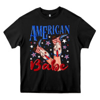Black American babe 4th july Heavy Core Tee - texasbilliewilder