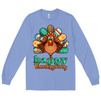 Colony Blue happy thanksgiving turkey Long Sleeve Tee - Jasminsmagicworld
