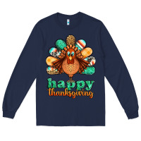 Navy happy thanksgiving turkey Long Sleeve Tee - Jasminsmagicworld