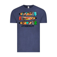Vintage Denim #teacherlife pencils Vintage Tee - JahusDesignShop