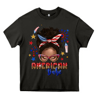 Asphalt American babe afro messy bun Heavy Core Tee - texasbilliewilder